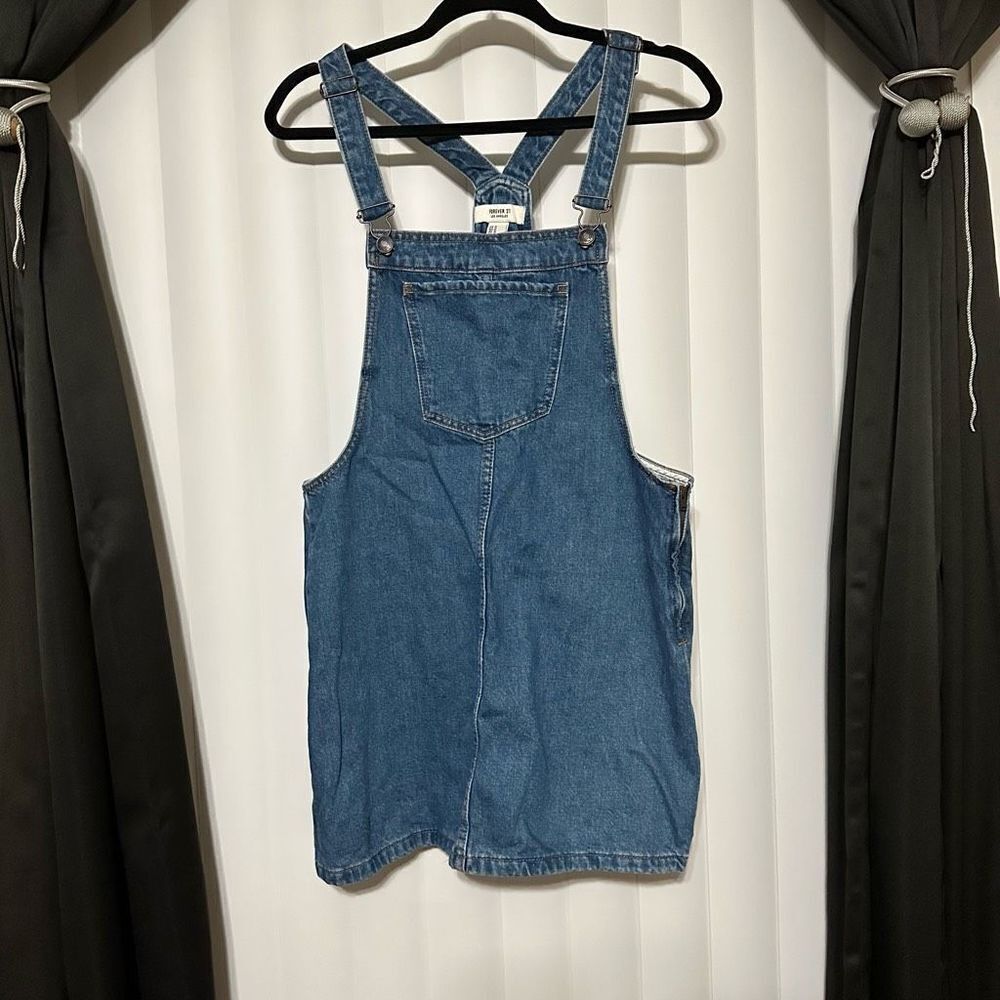 Forever 21 denim jean overall skirt